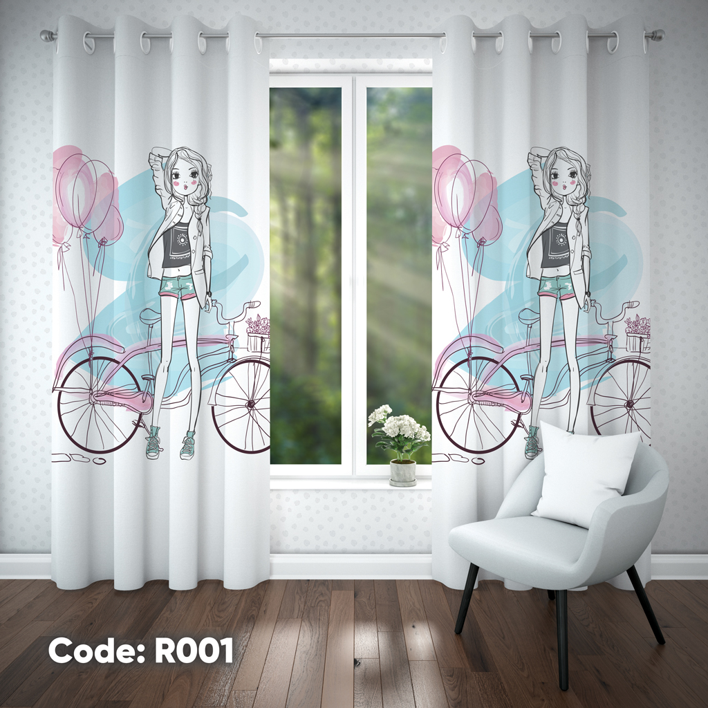 پرده اتاق کودک دخترانه مدل R001