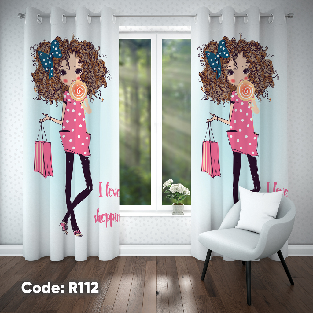 پرده اتاق کودک دخترانه مدل R112
