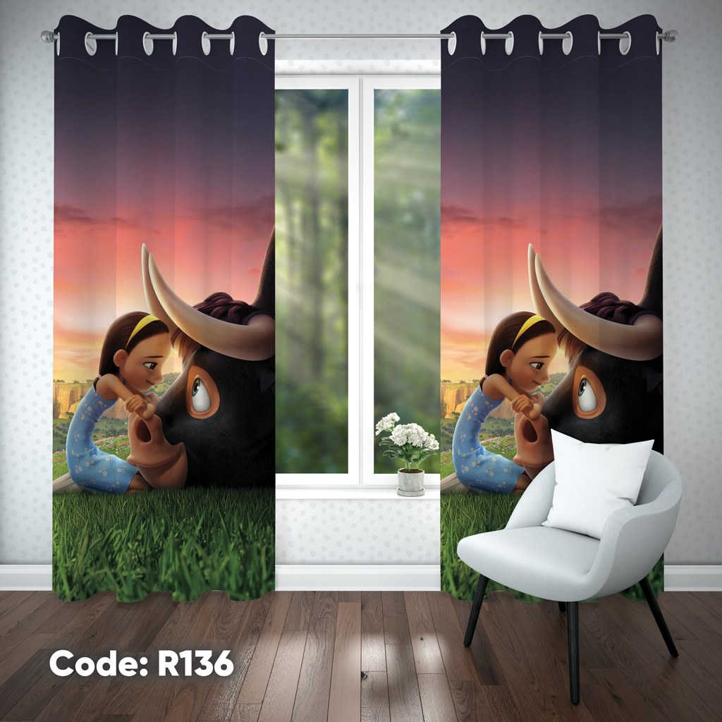 پرده اتاق کودک دخترانه مدل R136