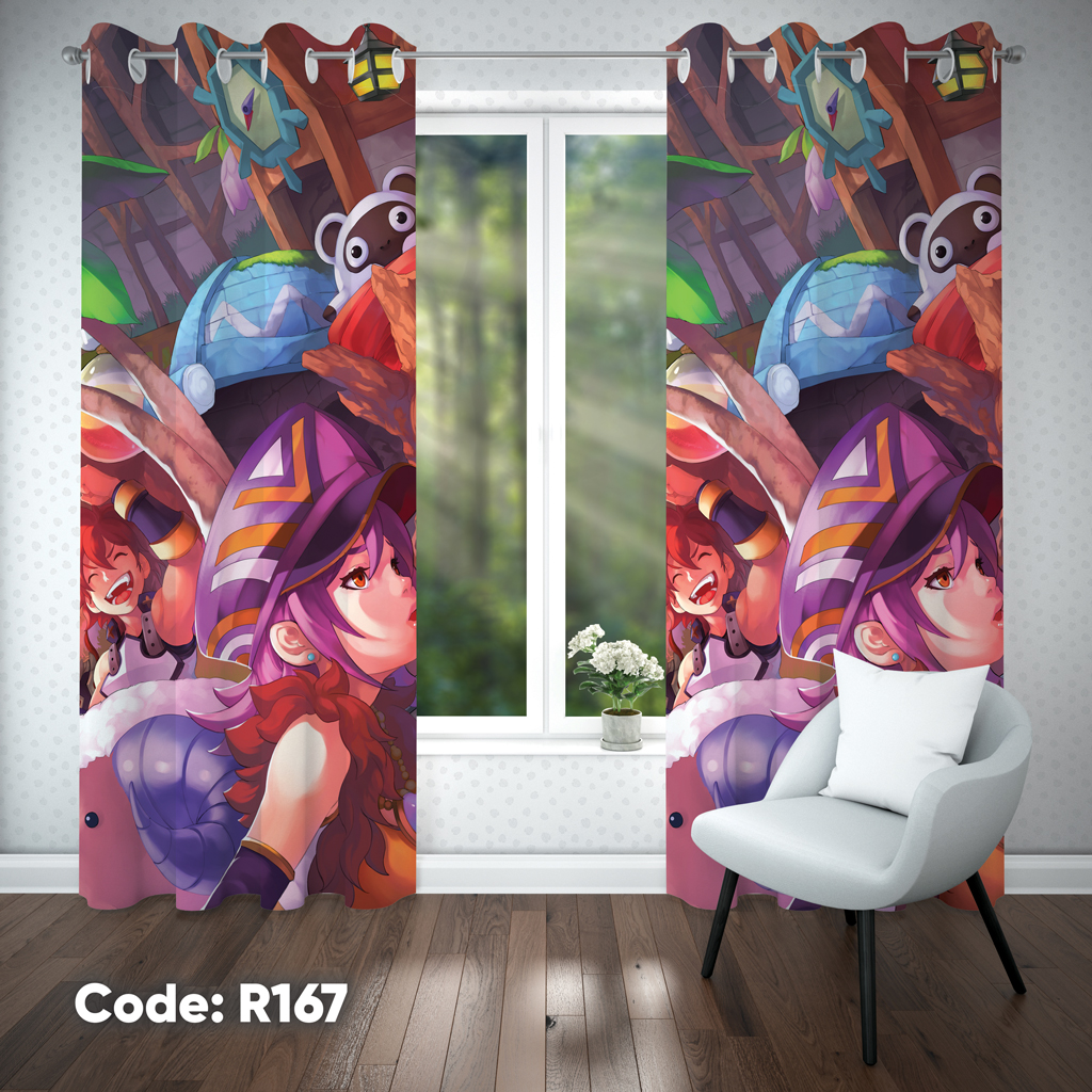 پرده اتاق کودک دخترانه مدل R167