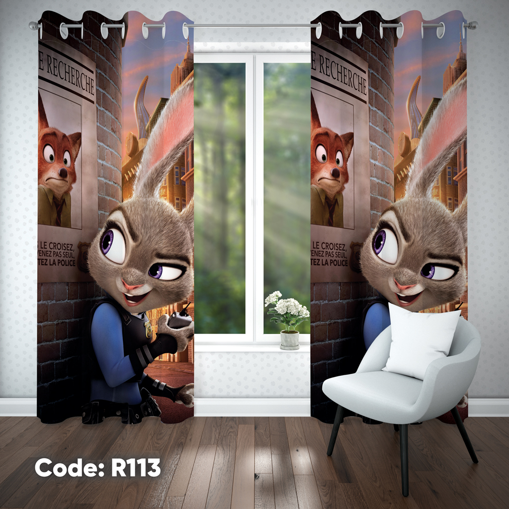 پرده اتاق کودک دخترانه مدل R113